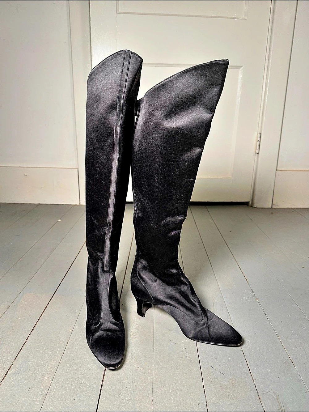 Yves Saint Laurent Rive Gauche Over-the-Knee Leather Boots US 7